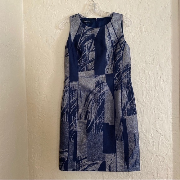 Lafayette 148 New York Delia Prism Jacquard Sheath Dress Abstract Print Size 2 - Picture 7 of 9